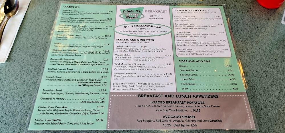 Triple D's Diner Menu image 2